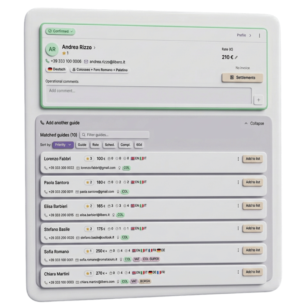 Guide smart filtering panel